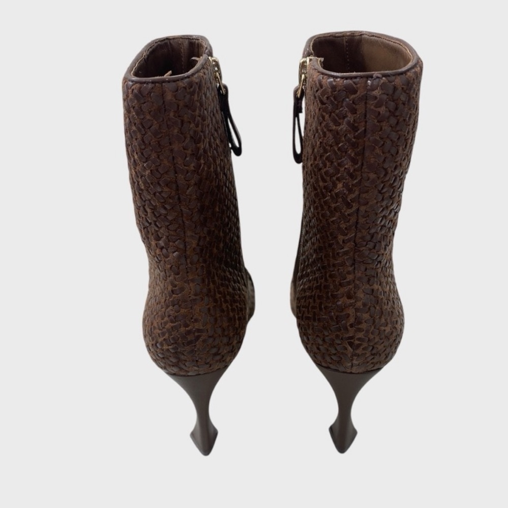 Alexandre Birman NEW Brown Woven Leather Myra Ankle Boots Size 36 1/2 - Picture 5 of 8